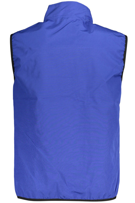 Blue Polyester Men Jacket
