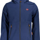 Blue Polyester Men Jacket