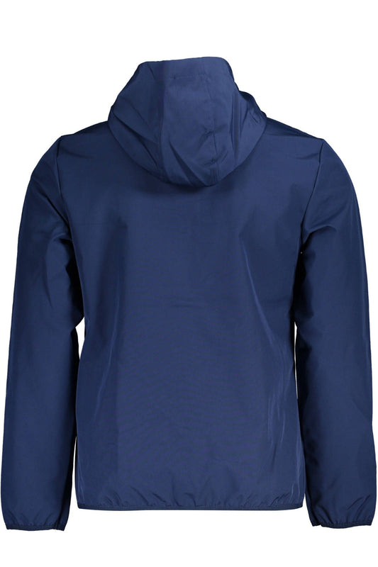 Blue Polyester Men Jacket