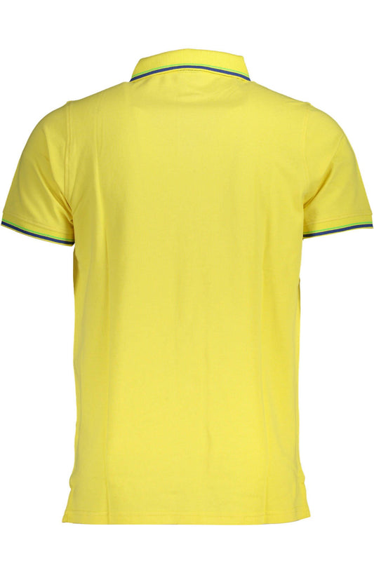 Yellow Cotton Men Polo Shirt