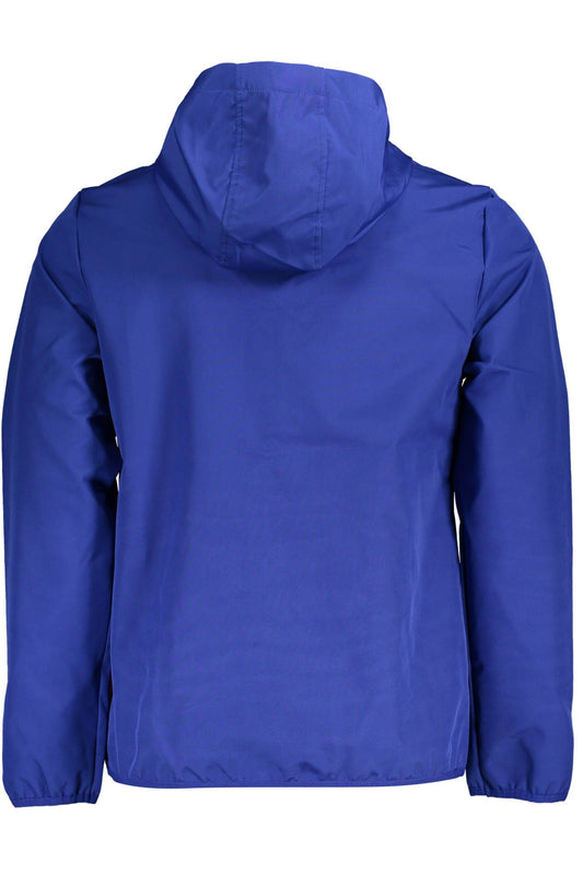 Blue Polyester Men Jacket