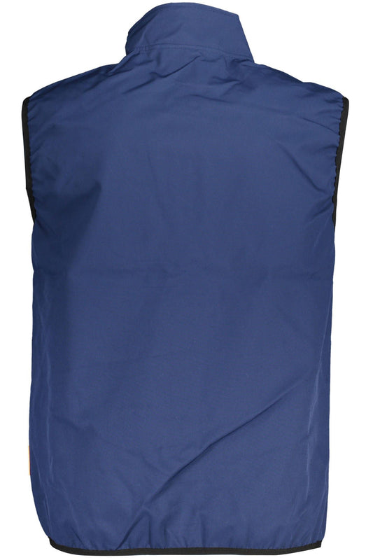 Blue Polyester Men Jacket