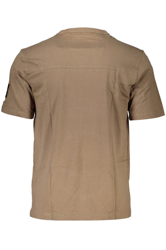 Beige Cotton Men T-Shirt