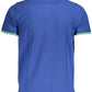 Blue Cotton Men Polo Shirt