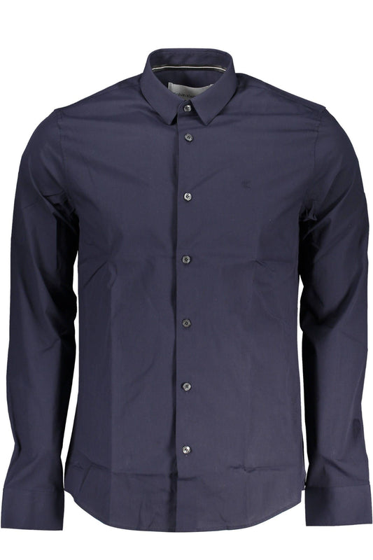 Blue Cotton Men Shirt