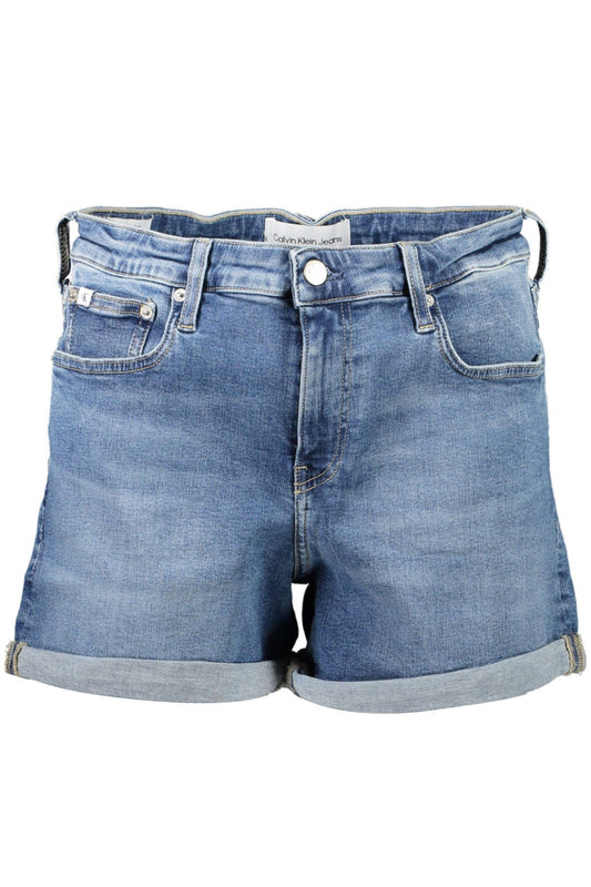 Blue Cotton Women Short