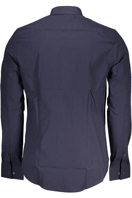 Blue Cotton Men Shirt