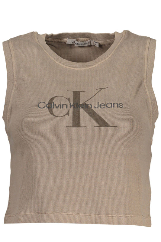 Brown Cotton Women Tee