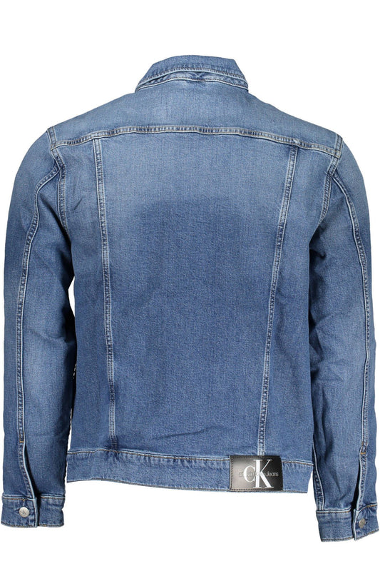 Blue Cotton Men Jacket