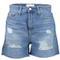 Blue Cotton Women Short