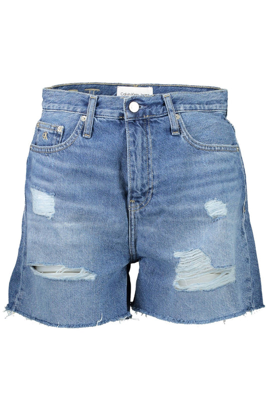 Blue Cotton Women Short