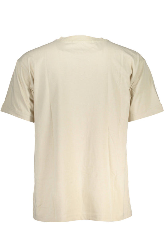 Beige Cotton Men T-Shirt