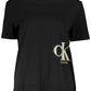 Black Cotton Women T-Shirt