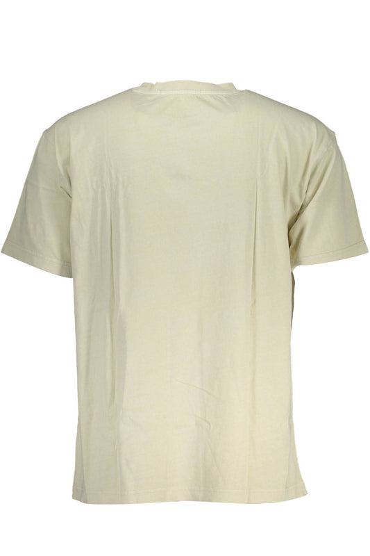 Beige Cotton Men T-Shirt