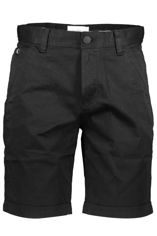 Black Cotton Men Short