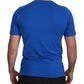 Chic Blue Logo Tee with Zipper Detail