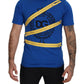Chic Blue Logo Tee with Zipper Detail