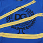 Chic Blue Logo Tee with Zipper Detail