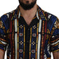 Elegant Multicolor Silk Men's Shirt