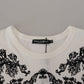 Elegant White Baroque Cotton Tee
