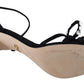 Elegant Suede High Sandals with Crystal Bows