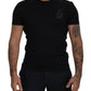 Elegant Cotton Crew Neck Tee with Logo Patch