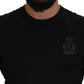 Elegant Cotton Crew Neck Tee with Logo Patch