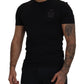 Elegant Cotton Crew Neck Tee with Logo Patch