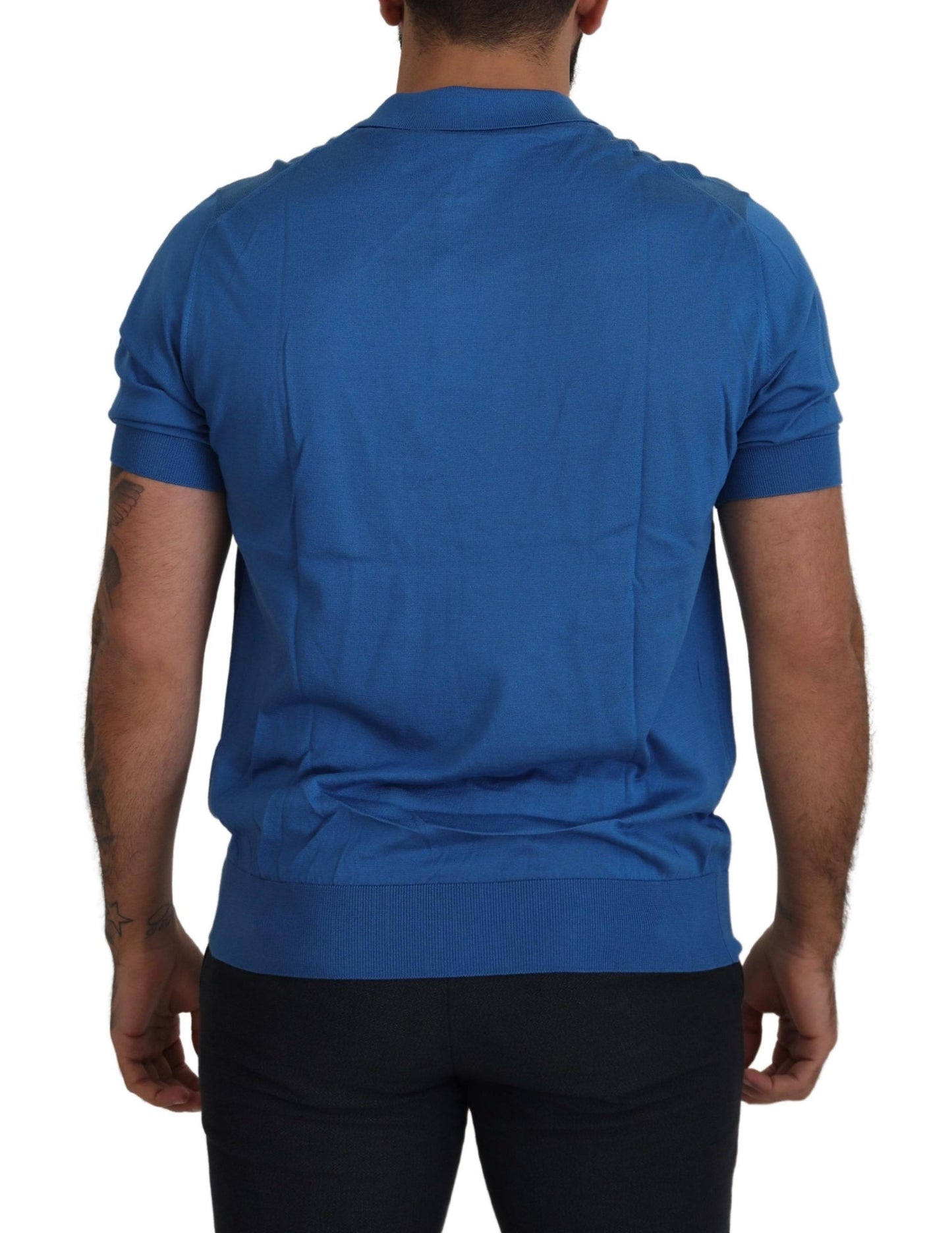 Elegant Silk Short Sleeve Polo T-Shirt