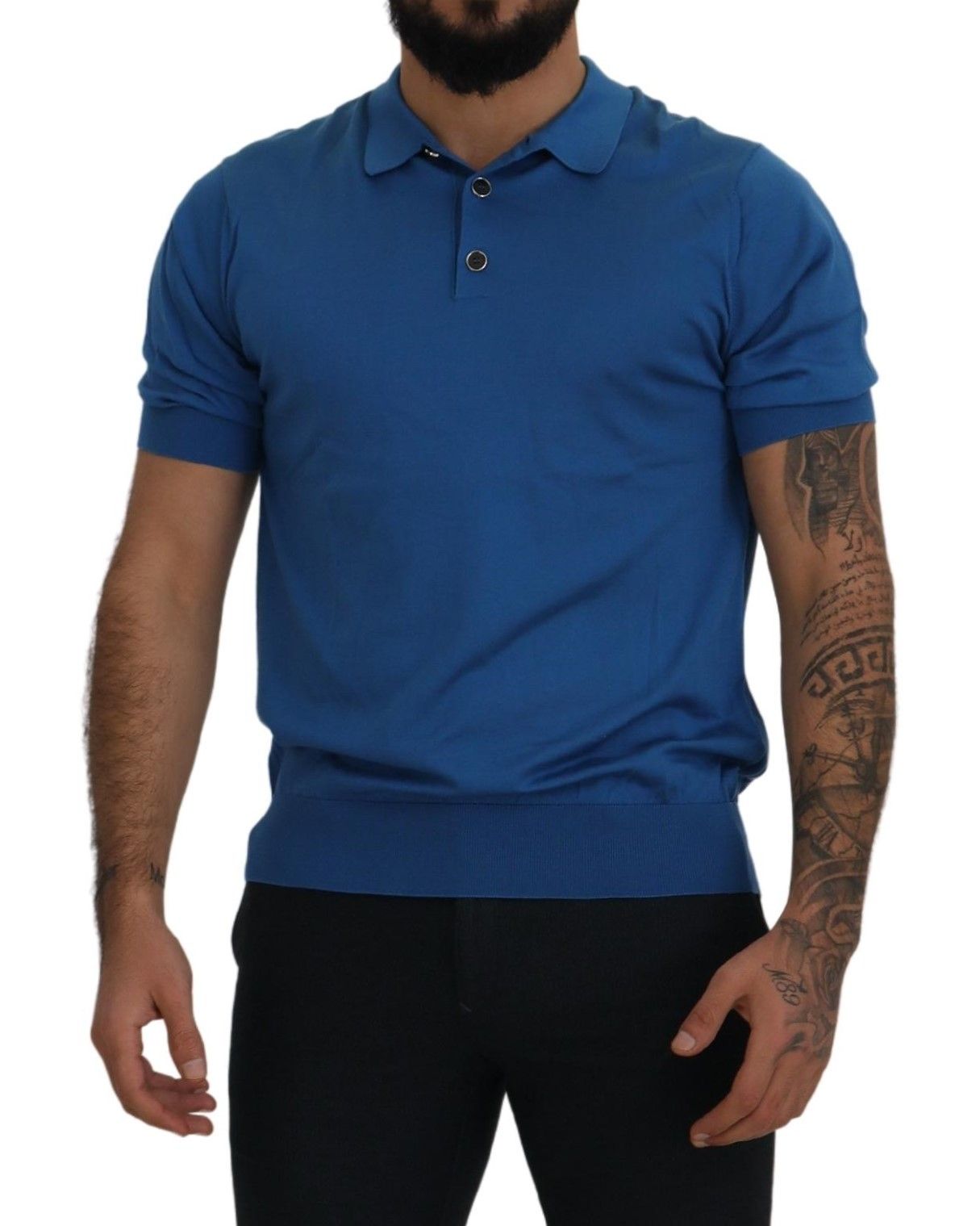 Elegant Silk Short Sleeve Polo T-Shirt