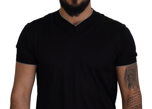 Elegant Silk V-Neck Tee for Men
