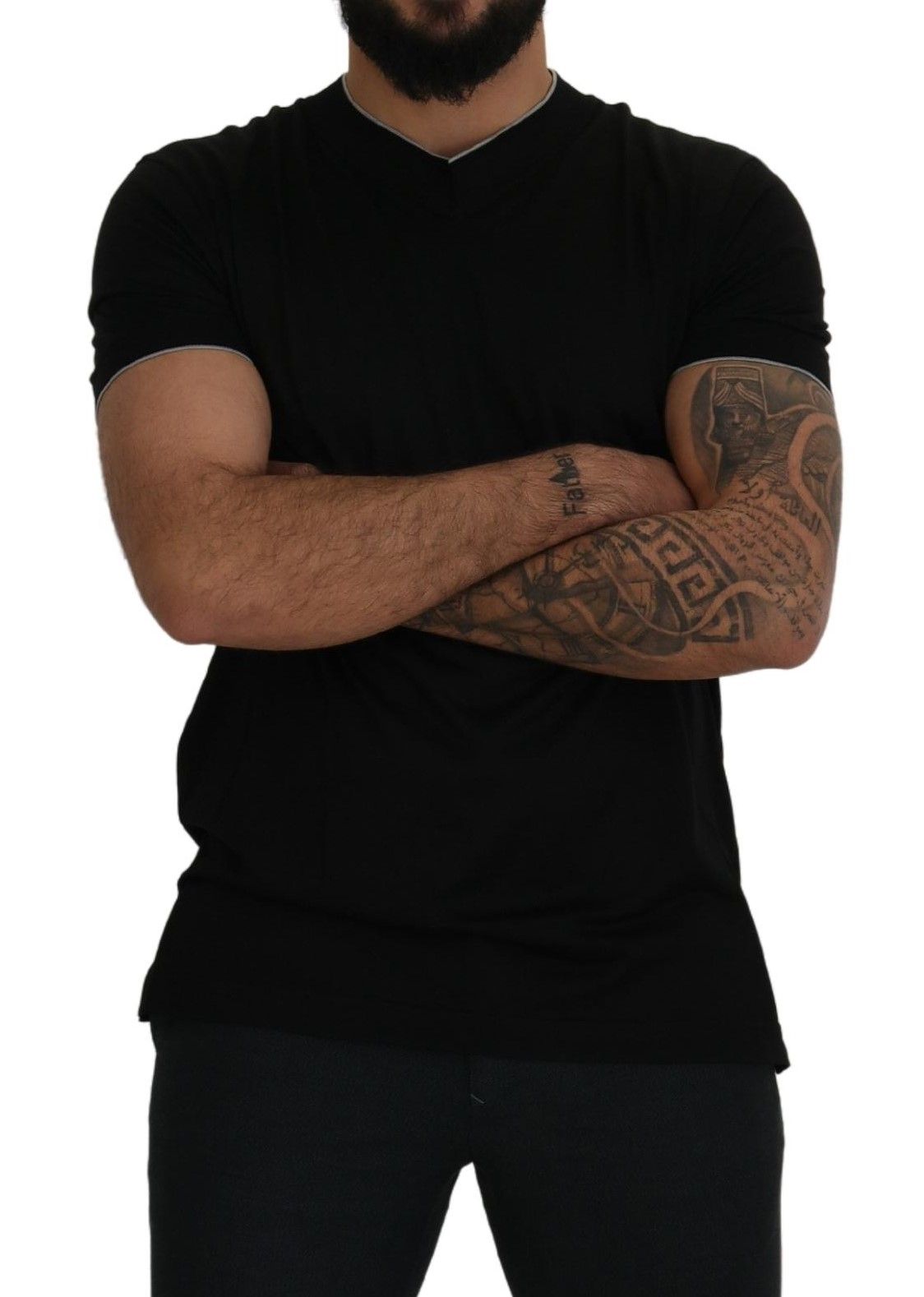 Elegant Silk V-Neck Tee for Men