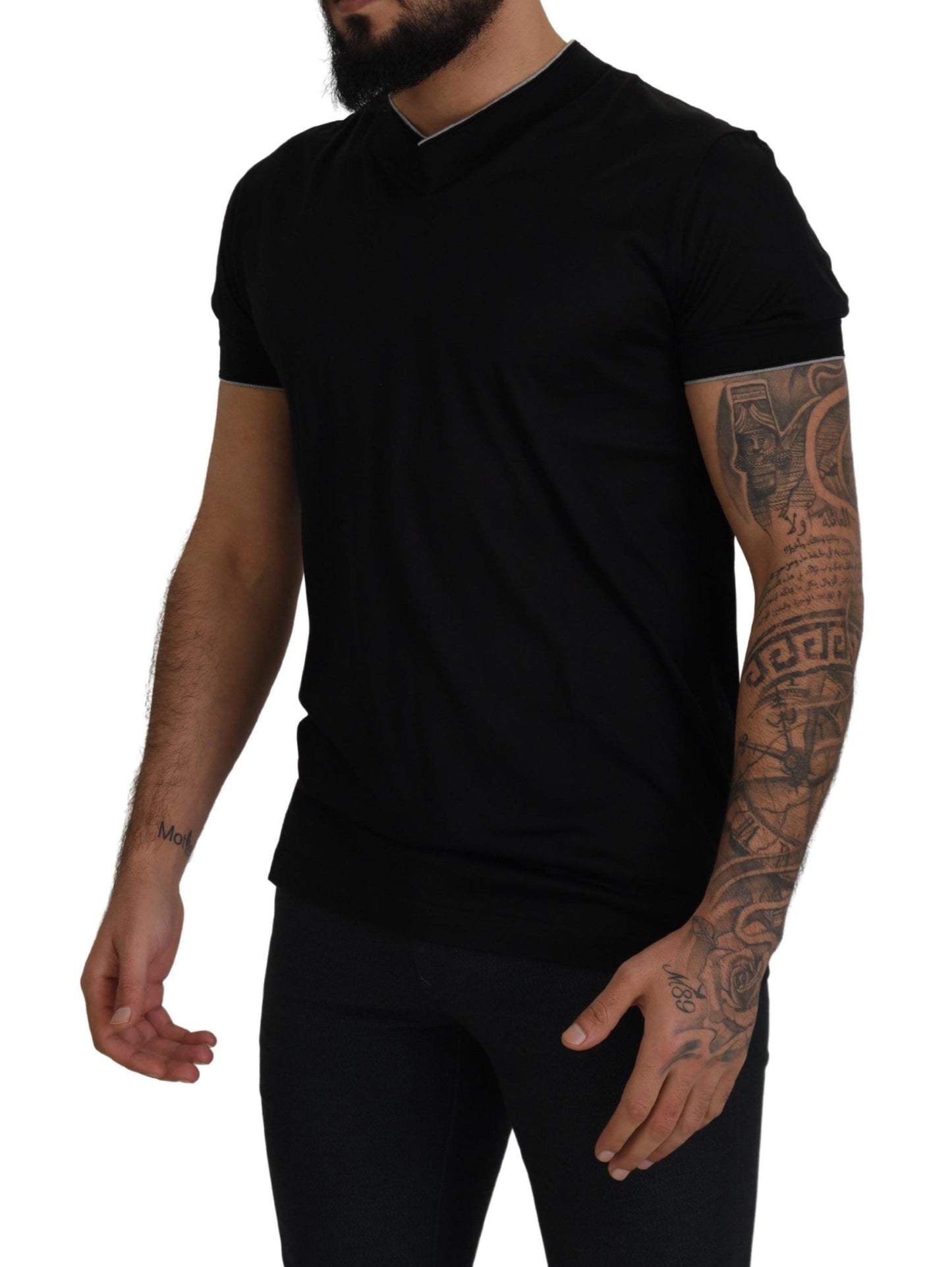 Elegant Silk V-Neck Tee for Men