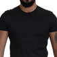 Elegant Silk Crew Neck Tee in Gray
