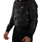 Chic Black Leather Bomber Jacket
