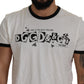 White Cotton Logo Tee with Italian Flair