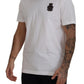 Elegant White Silk Crest Polo T-Shirt