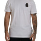 Elegant White Silk Crest Polo T-Shirt