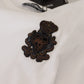 Elegant White Silk Crest Polo T-Shirt