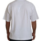 Elegant White Cotton Crew Neck Tee