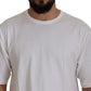 Elegant White Cotton Crew Neck Tee
