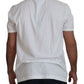 Elegant White Cotton Tee With Logo Detail