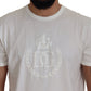 Elegant White Cotton Tee With Logo Detail