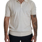 Elegant Ivory Silk Polo T-Shirt