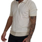 Elegant Ivory Silk Polo T-Shirt
