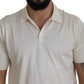 Elegant Ivory Silk Polo T-Shirt