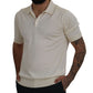 Elegant Ivory Silk Polo T-Shirt