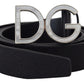 Elegant Leather Belt with DG Metal Buckle