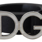 Elegant Leather Belt with DG Metal Buckle