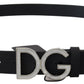Elegant Leather Belt with DG Metal Buckle
